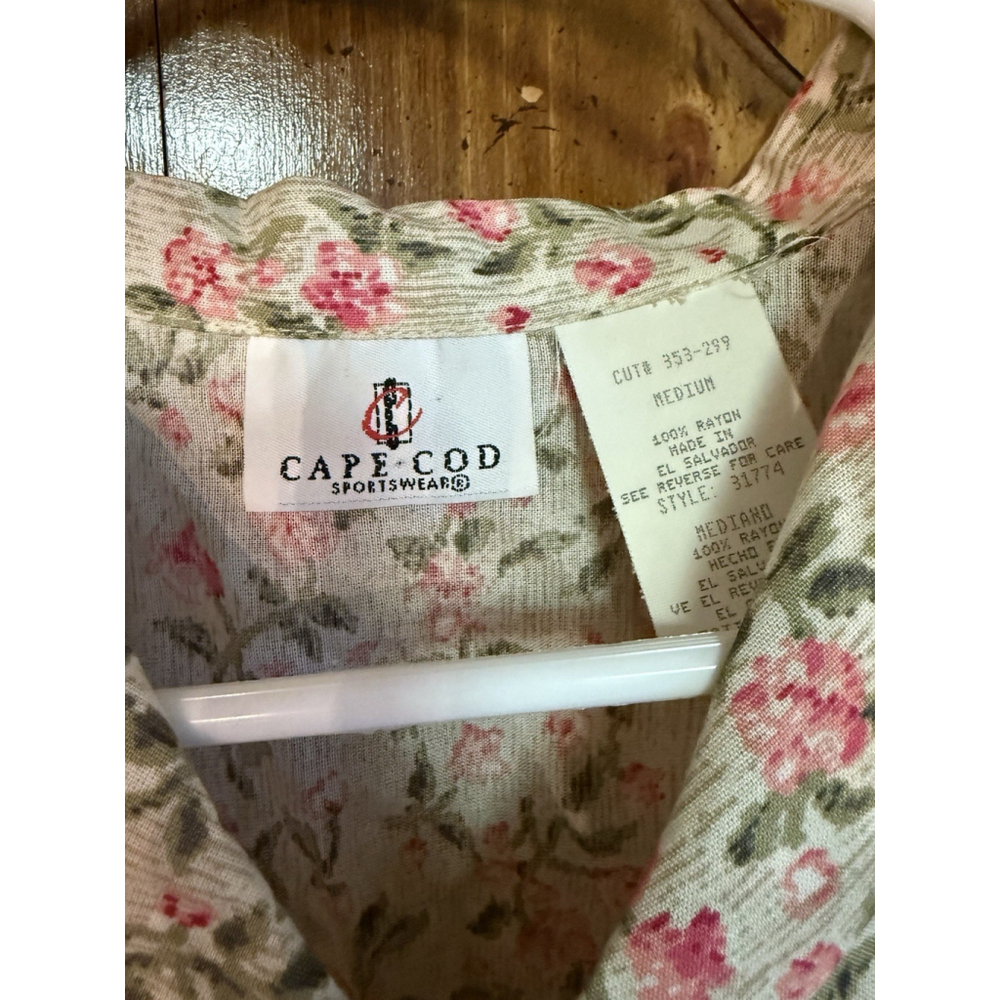 VTG 90s Cape Cod Women’s 2 Piece Set Skirt & Blouse Pink Floral Cottage Sz M - Picture 4 of 10